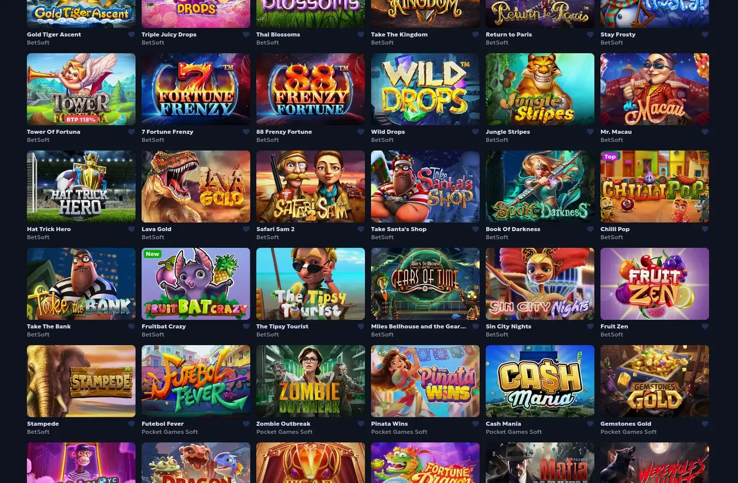 Interface de jeu Roman Casino avec accès immédiat aux slots et live casino